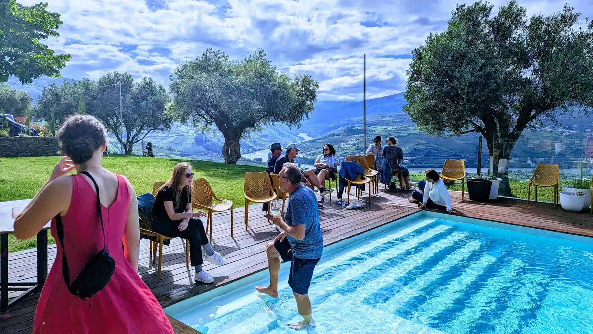 Family winery vineyards above the Douro River on a two wine regions Douro Valley wine tour from Porto, Portugal