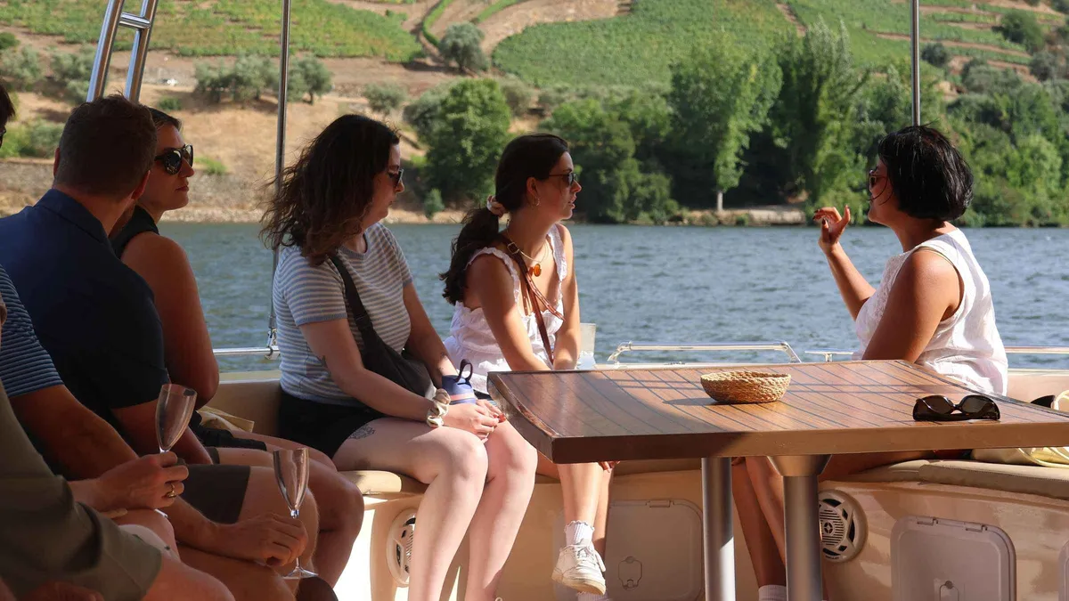 Boutique winery terraces above the Douro River on a one or two winery Douro Valley wine tour from Porto, Portugal